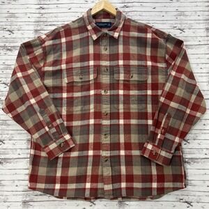 Abercrombie & Fitch Red Plaid 90's Oversized Shirt Button-Up Flannel Men's XL